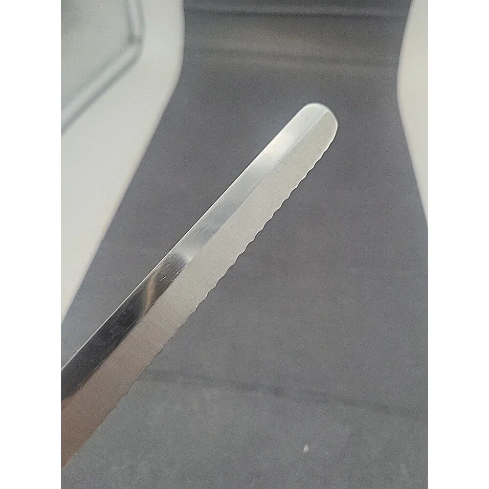 Vtg Imperial USA Wonda Edge Knife Stainless Cutlery Serrated Bread Wood Handle